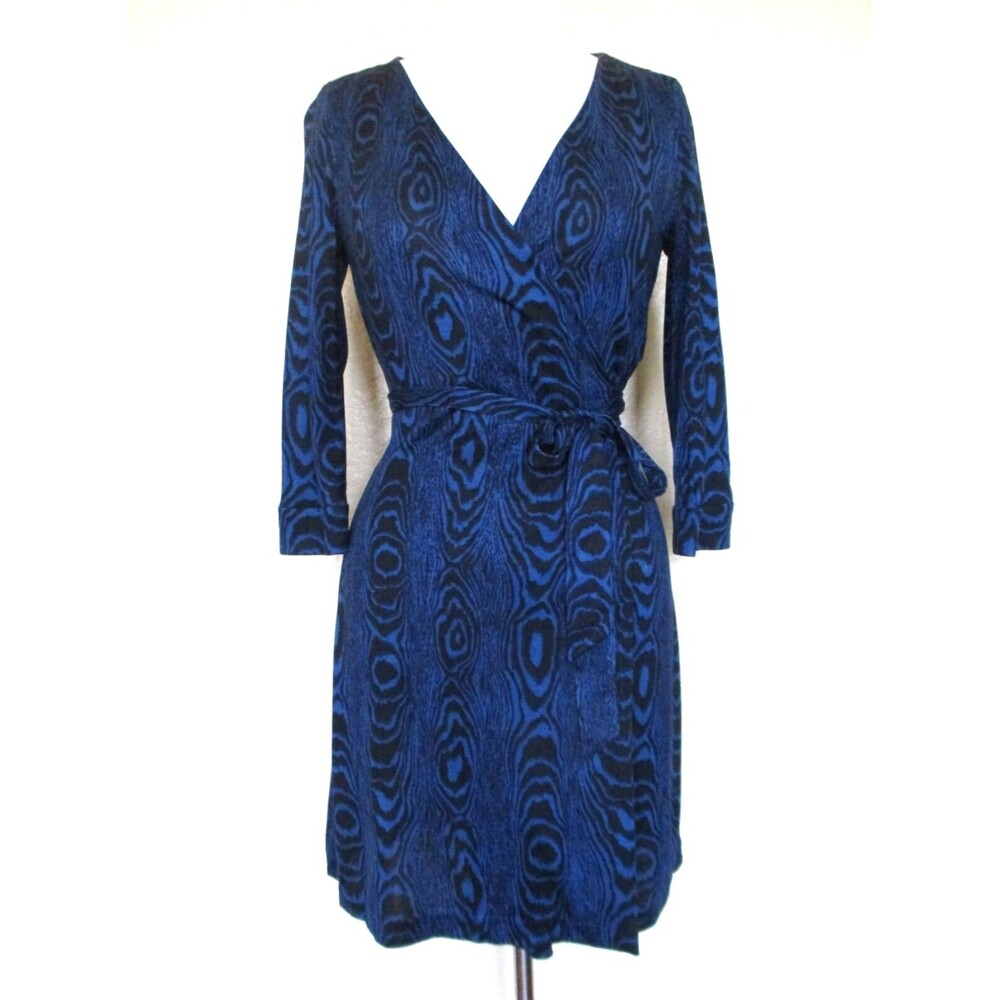 Diane Von Furstenberg New Julian Two Mini Wrap Dress 4 Women silk jersey